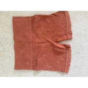 Colsire Womens Ribbed Shorts Burnt Orange High Waist Stretchy Casual Lounge